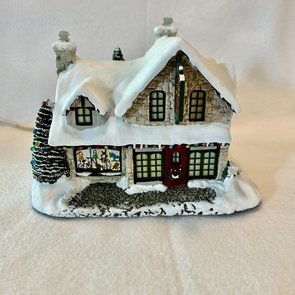 Thomas Kinkade Christmas Village Sculpture "Santa's Workshop Toys" 79973 - Picture 1 of 6